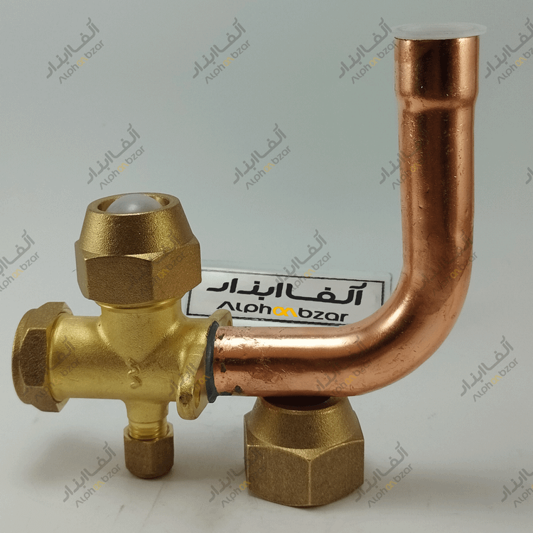 شیر سرویس کولر لوله کج 90° درجه سایز 3/4 اینچ درجه یک