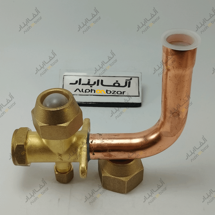شیر سرویس کولر لوله کج 90° درجه سایز 3/4 اینچ درجه یک