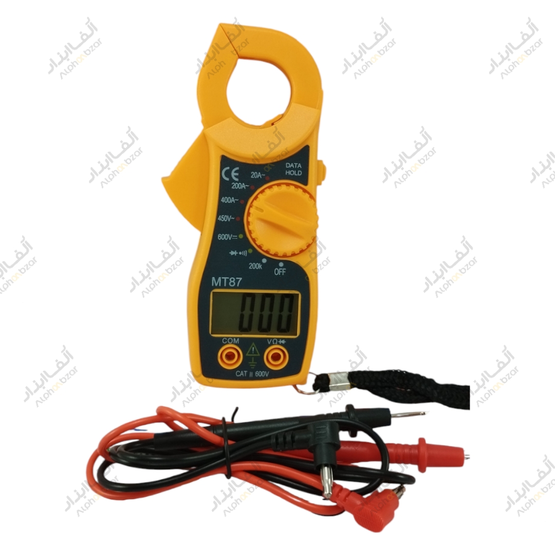 خرید مولتی‌متر کلمپی دیجیتال مدل MT87 مناسب اندازه‌گیری جریان AC، ولتاژ AC/DC و مقاومت با نمایشگر دقیق LCD