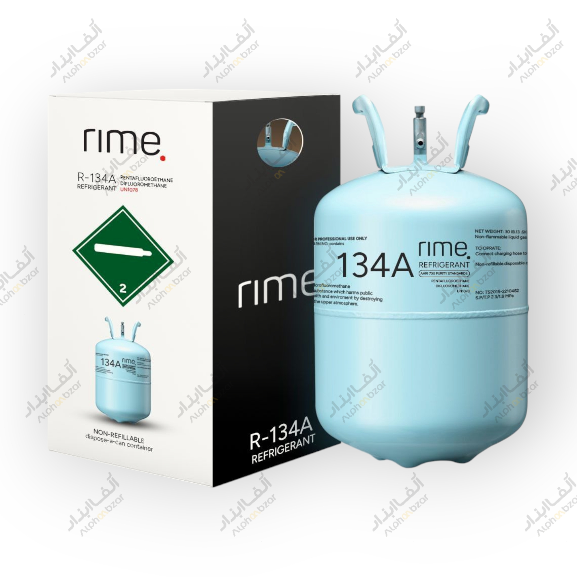 کپسول گاز فریون 134 اصلی گاز اماراتی مخصوص کولر خودرو و یخچال فریزر
