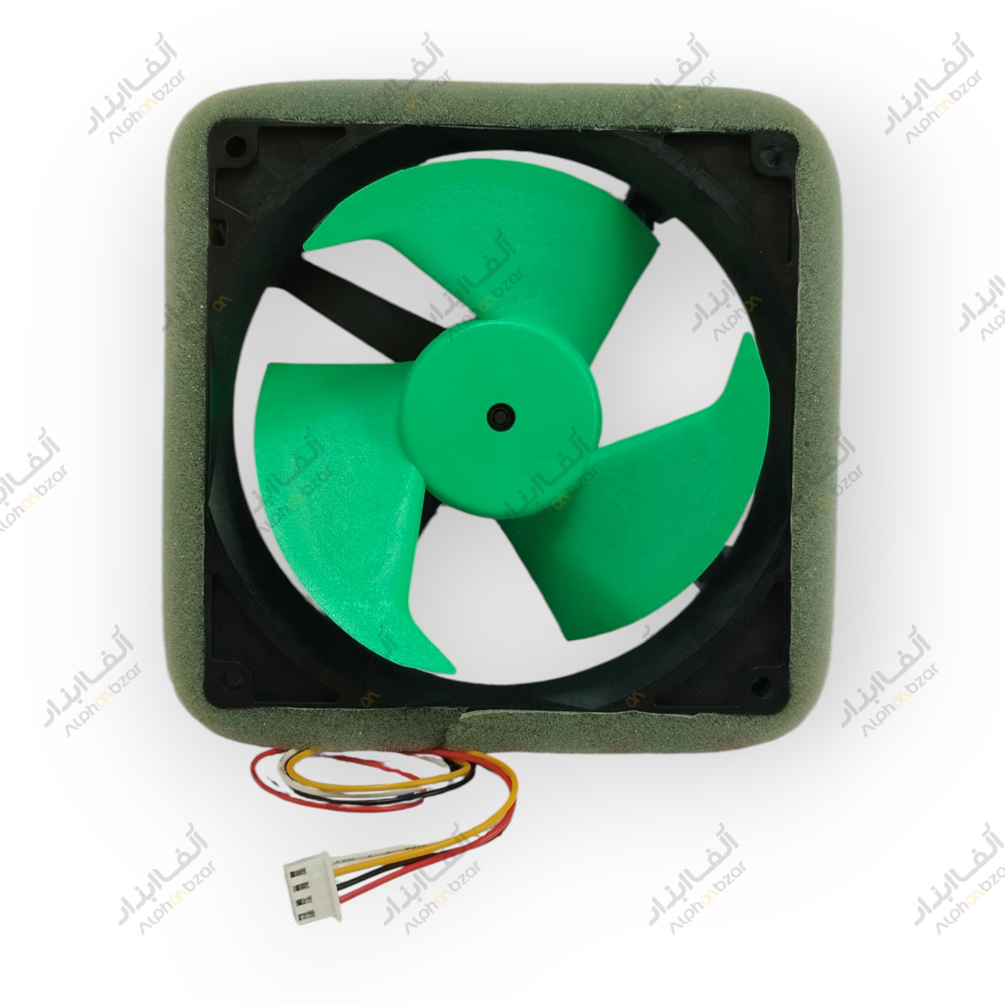 قطعه یدکی فن کولر هیتاچی مدل FBA12J12V با مشخصات 0.35 آمپر و کانکتور 4 پین برای یخچال فریزرر