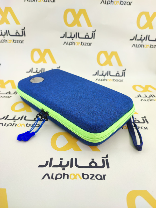 کیف حمل مولتی متر هارد کیس رنگ سرمه ای ضد ضربه با زیپ سبز فسفری