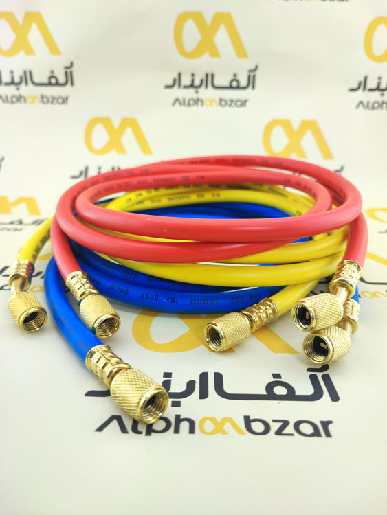 شیلنگ فشار قوی 500 PSI برای شارژ گاز R22 و R134a سیستمهای تهویه مطبوع