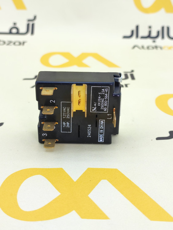 پشت کلید سلکتوری کولر گازی پنجرهای سوپرا با کد XK20A-X و ظرفیت 25 آمپر